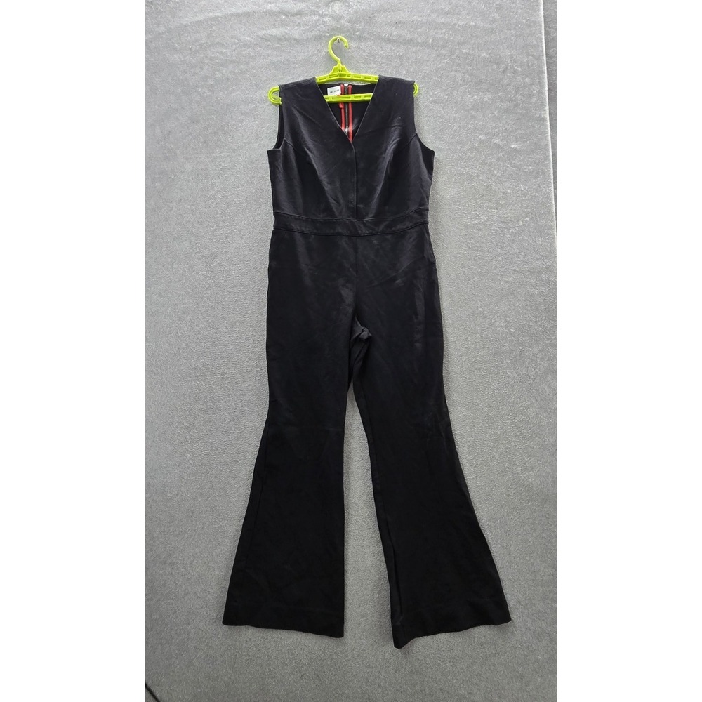 Spanx Women Pants XL TALL Black The Perfect Jumpsuit Zipper Sleeveless